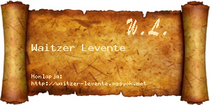 Waitzer Levente névjegykártya